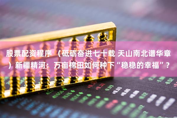 股票配资程序 （砥砺奋进七十载 天山南北谱华章）新疆精河：万亩棉田如何种下“稳稳的幸福”？